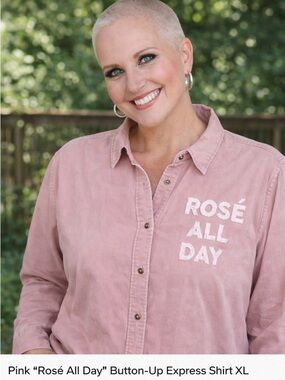 Express Pink 'Rosé All Day' Button-Down Shirt